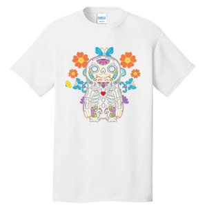 Sloth Sugar Skull Mexico Calavera Dia De Los Muertos Tall T-Shirt