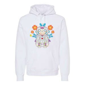 Sloth Sugar Skull Mexico Calavera Dia De Los Muertos Premium Hoodie