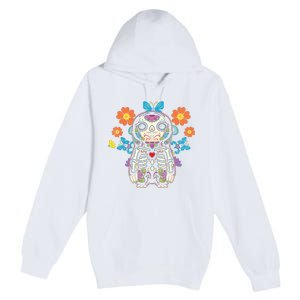 Sloth Sugar Skull Mexico Calavera Dia De Los Muertos Premium Pullover Hoodie