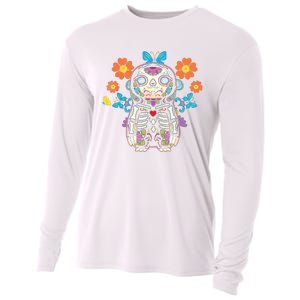 Sloth Sugar Skull Mexico Calavera Dia De Los Muertos Cooling Performance Long Sleeve Crew