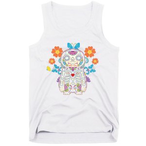 Sloth Sugar Skull Mexico Calavera Dia De Los Muertos Tank Top