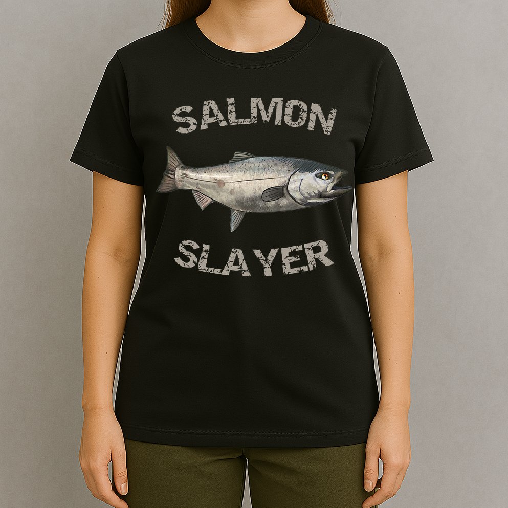 Salmon Slayer Salmon Fishing Salmon T-Shirt