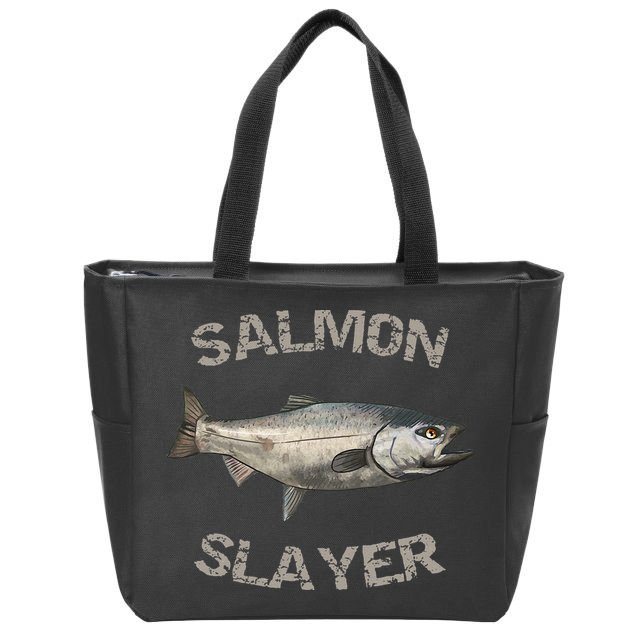 Salmon Slayer Salmon Fishing Salmon Zip Tote Bag