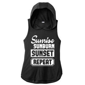 Sunrise Sunburn Sunset Repeat Funny Cute Gift Ladies PosiCharge Tri-Blend Wicking Draft Hoodie Tank