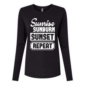 Sunrise Sunburn Sunset Repeat Funny Cute Gift Womens Cotton Relaxed Long Sleeve T-Shirt