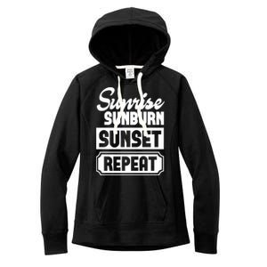 Sunrise Sunburn Sunset Repeat Funny Cute Gift Women's Fleece Hoodie