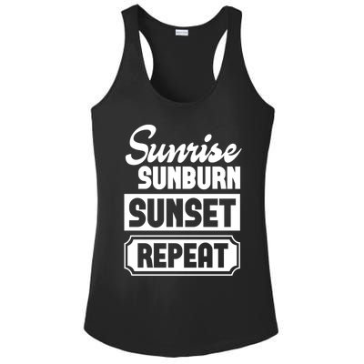 Sunrise Sunburn Sunset Repeat Funny Cute Gift Ladies PosiCharge Competitor Racerback Tank