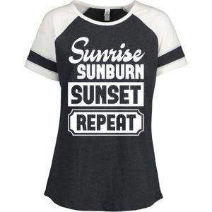 Sunrise Sunburn Sunset Repeat Funny Cute Gift Enza Ladies Jersey Colorblock Tee