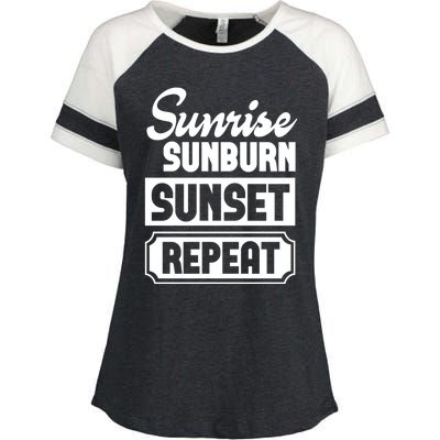 Sunrise Sunburn Sunset Repeat Funny Cute Gift Enza Ladies Jersey Colorblock Tee