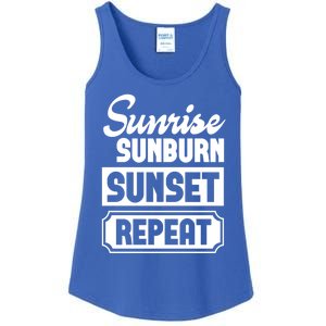 Sunrise Sunburn Sunset Repeat Funny Cute Gift Ladies Essential Tank