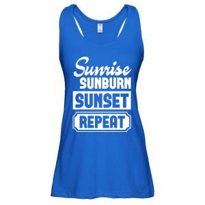 Sunrise Sunburn Sunset Repeat Funny Cute Gift Ladies Essential Flowy Tank