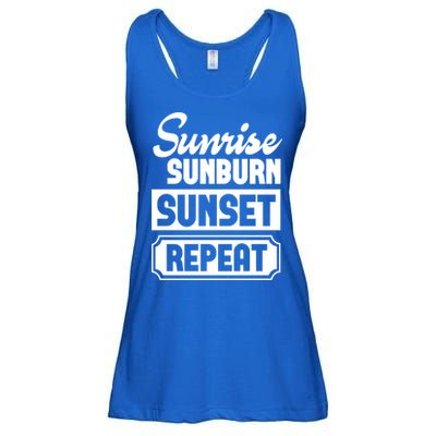Sunrise Sunburn Sunset Repeat Funny Cute Gift Ladies Essential Flowy Tank
