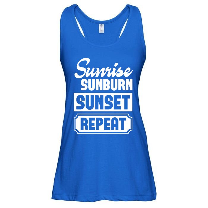 Sunrise Sunburn Sunset Repeat Funny Cute Gift Ladies Essential Flowy Tank