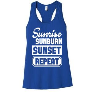 Sunrise Sunburn Sunset Repeat Funny Cute Gift Women's Racerback Tank