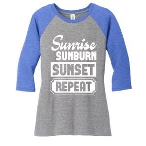 Sunrise Sunburn Sunset Repeat Funny Cute Gift Women's Tri-Blend 3/4-Sleeve Raglan Shirt