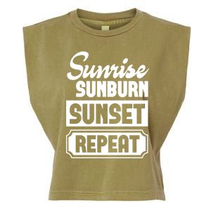 Sunrise Sunburn Sunset Repeat Funny Cute Gift Garment-Dyed Women's Muscle Tee