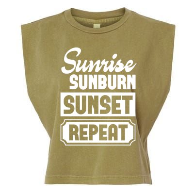 Sunrise Sunburn Sunset Repeat Funny Cute Gift Garment-Dyed Women's Muscle Tee