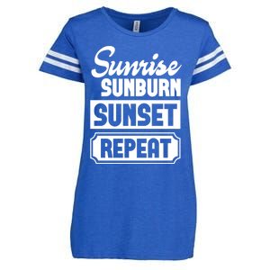 Sunrise Sunburn Sunset Repeat Funny Cute Gift Enza Ladies Jersey Football T-Shirt