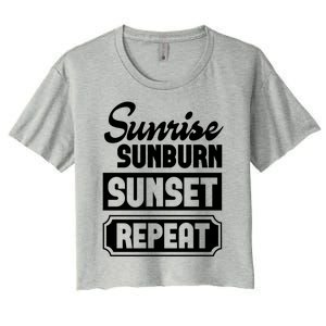 Sunrise Sunburn Sunset Repeat Funny Cute Gift Women's Crop Top Tee