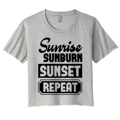 Sunrise Sunburn Sunset Repeat Funny Cute Gift Women's Crop Top Tee