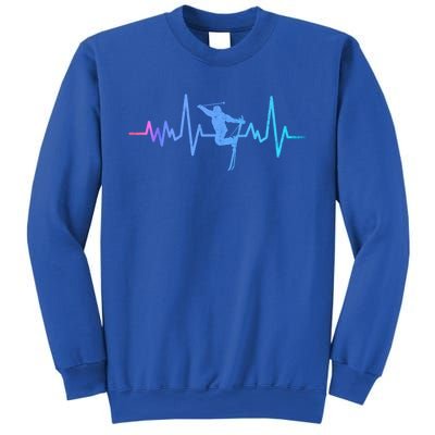 Skiing Skier Ski Instructor Heartbeat Winter Sports Ski Gift Sweatshirt