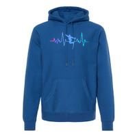 Skiing Skier Ski Instructor Heartbeat Winter Sports Ski Gift Premium Hoodie