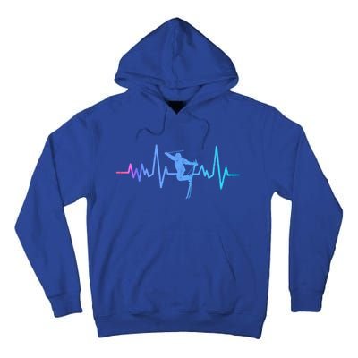 Skiing Skier Ski Instructor Heartbeat Winter Sports Ski Gift Tall Hoodie