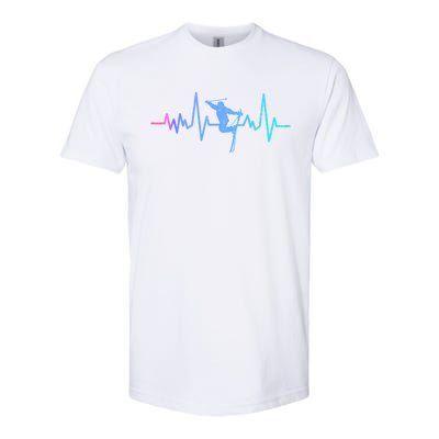 Skiing Skier Ski Instructor Heartbeat Winter Sports Ski Gift Softstyle CVC T-Shirt