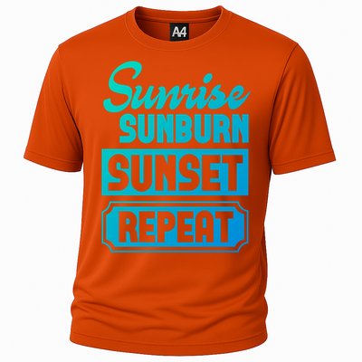 Sunrise Sunburn Sunset Repeat Funny Cute Gift Cooling Performance Crew T-Shirt