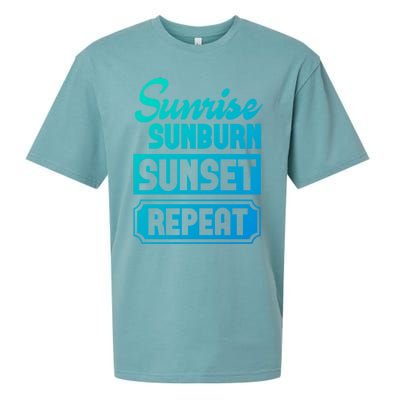 Sunrise Sunburn Sunset Repeat Funny Cute Gift Sueded Cloud Jersey T-Shirt