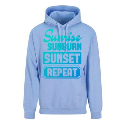 Sunrise Sunburn Sunset Repeat Funny Cute Gift Unisex Surf Hoodie