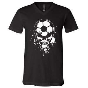 Soccer Skeleton V-Neck T-Shirt