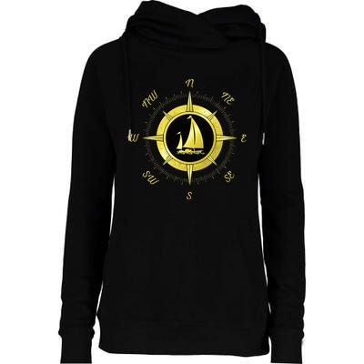 Sailing Ship Sailor Sailboat Sail Windsurfer Craft Wingsail Womens Funnel Neck Pullover Hood