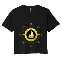 Sailing Ship Sailor Sailboat Sail Windsurfer Craft Wingsail Women's Crop Top Tee
