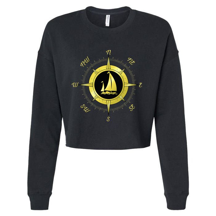 Sailing Ship Sailor Sailboat Sail Windsurfer Craft Wingsail Cropped Pullover Crew