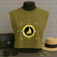 Sailing Ship Sailor Sailboat Sail Windsurfer Craft Wingsail Garment-Dyed Women's Muscle Tee