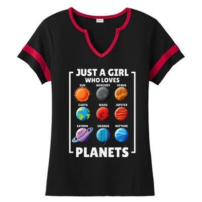 Solar Star System Space Science Just A Who Loves Planet Ladies Halftime Notch Neck Tee