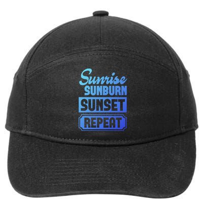 Sunrise Sunburn Sunset Repeat Funny Cute Gift 7-Panel Snapback Hat