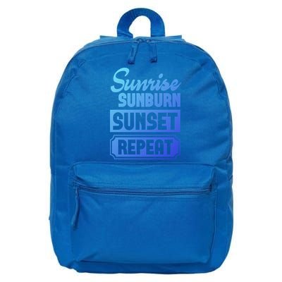 Sunrise Sunburn Sunset Repeat Funny Cute Gift 16 in Basic Backpack
