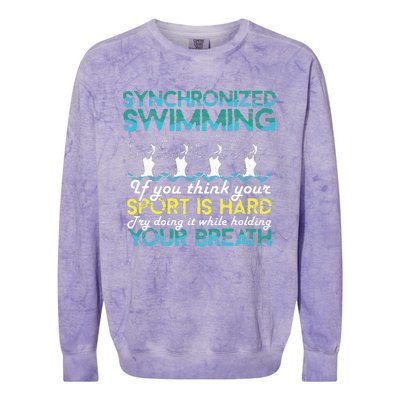 Synchronized Swimming Synchro Swimmer Artistic Colorblast Crewneck Sweatshirt