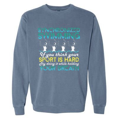 Synchronized Swimming Synchro Swimmer Artistic Garment-Dyed Sweatshirt