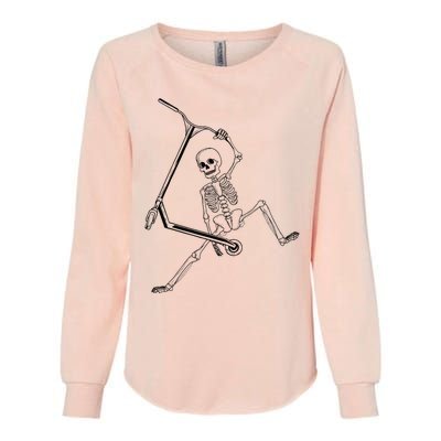 Stunt Scooter Skeleton Scooter Womens California Wash Sweatshirt