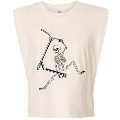 Stunt Scooter Skeleton Scooter Garment-Dyed Women's Muscle Tee