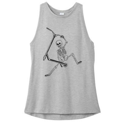 Stunt Scooter Skeleton Scooter Ladies PosiCharge Tri-Blend Wicking Tank