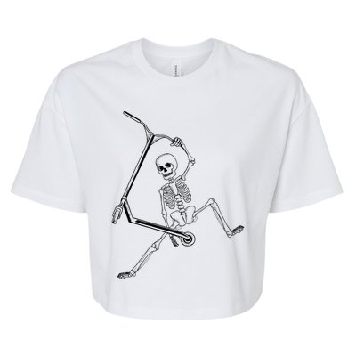 Stunt Scooter Skeleton Scooter Bella+Canvas Jersey Crop Tee