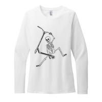 Stunt Scooter Skeleton Scooter Womens CVC Long Sleeve Shirt