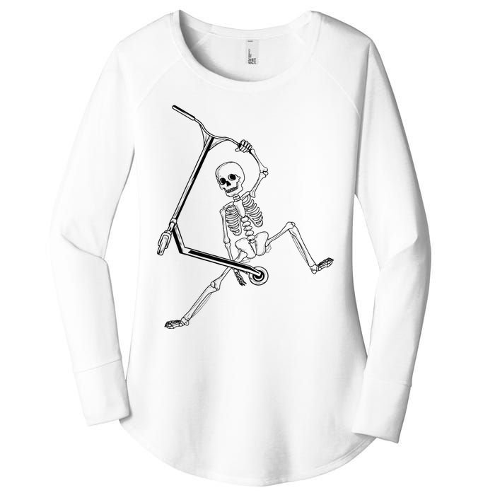 Stunt Scooter Skeleton Scooter Women's Perfect Tri Tunic Long Sleeve Shirt