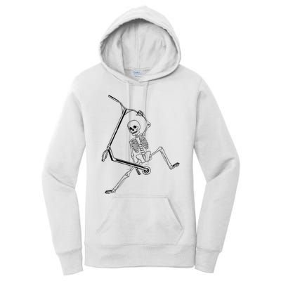 Stunt Scooter Skeleton Scooter Women's Pullover Hoodie