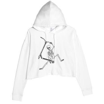 Stunt Scooter Skeleton Scooter Crop Fleece Hoodie