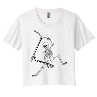 Stunt Scooter Skeleton Scooter Women's Crop Top Tee